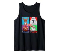 Rudolph and Friends Pop Art Portraits Retro Christmas Tank Top