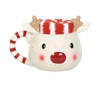 Something Different Rudolph Reindeer Mug And Sock Set White/red (One Size)