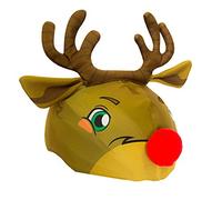 Rudolph Reindeer Santa Christmas Helmet Cover for Snowboard Cycling