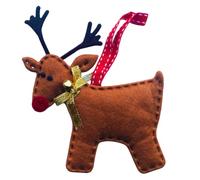 Rudolph the Red-Nosed Soft Felt Reindeer Hanging Ornament Christmas Rudolph Reindeer Hanging Decoration Xmas Tree Hanging Ornament (Brown)