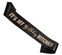 RUDONG M It's My Birthday es Sash - Black Birthday Sash with Rose Gold Glitter for Women & Girls | Sweet 16/18th/21st/30th/40th/50th/60th/70th, All-Age Celebration Party Decor