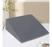 RUDONG M Satin Wedge Pillow Cover 25"x25"x8" - Soft Breathable Zippered Wedge Pillow Case, Machine Washable Pillowcase (Dark Grey, 1 Pack - Pillow Not Included)