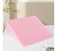 RUDONG M Satin Wedge Pillow Cover 25"x25"x8" - Soft Breathable Zippered Wedge Pillow Case, Machine Washable Pillowcase (Pink, 1 Pack - Pillow Not Included)