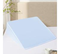 RUDONG M Satin Wedge Pillow Cover 25"x25"x8" - Soft Breathable Zippered Wedge Pillow Case, Machine Washable Pillowcase (Light Blue, 1 Pack - Pillow Not Included)