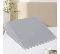 RUDONG M Satin Wedge Pillow Cover 25"x25"x8" - Soft Breathable Zippered Wedge Pillow Case, Machine Washable Pillowcase (Silver Grey, 1 Pack - Pillow Not Included)