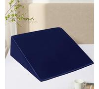 RUDONG M Satin Wedge Pillow Cover 25"x25"x8" - Soft Breathable Zippered Wedge Pillow Case, Machine Washable Pillowcase (Navy Blue, 1 Pack - Pillow Not Included)