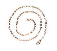 Rudra Empire Pure Copper Chain Necklace for Men & Women - Oxidized Copper Oval Link Chain with S-Hook Clasp - Handmade Vintage Style Copper Jewelry Necklace - 20 Inch