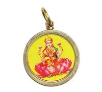 RUDRADIVINE Shri Laxmi Yantra Blessed and Energized, Engraved, Laminated Pendant Men's and Women's (Golden)