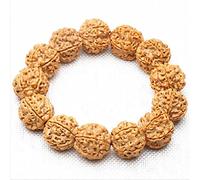 Rudraksha Bodhi Beads Bracelets For Man an Buddhist Beads Hand Mala (Length : With elastic rope, Metal Color : A. Original beads)