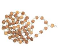 Rudrashiv Blessing 8 Mukhi Rudraksha Mala 54 Beads in Silver | Eight Faced | Ganesha Rudraksha Mala | 7mm-9mm