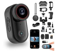 RUDTAR Valentines Thumb Action Camera with 32GB Card, 4K Body Cameras with screen, WiFi Wearable Hands-Free Pov Cam with APP Control, Sports Magnetic Camera for Gift Ski Motorbike Horse Riding Travel