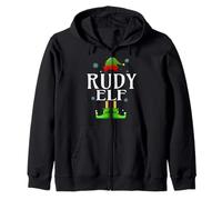 RUDY Elf Xmas Funny Men's Family Matching Christmas RUDY Zip Hoodie
