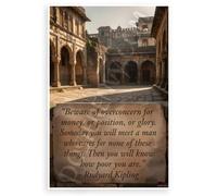 Rudyard Kipling "Beware of Overconcern for Money or Glory" Inspirational 12x18 US Made Poster