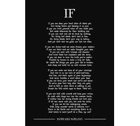 Rudyard Kipling If poem art print (Black). Size A4