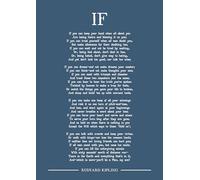 Rudyard Kipling If poem art print (dark blue). Size A4