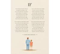 Rudyard Kipling 'If' Poem Art Print, Inspirational Wall Decor, Father and Son. Size A4