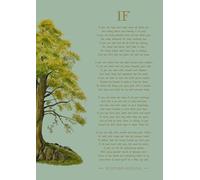 Rudyard Kipling If poem art print with tree illustration (green). Size A4