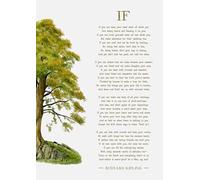 Rudyard Kipling If poem art print with tree illustration (white). Size A4