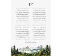 Rudyard kipling If poem with mountains watercolour art print. Size A4