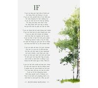 Rudyard Kipling If poem with tree watercolour art print. Size A4