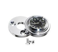 Rudyness Chrome Fork Lock Clock Cover Waterproof Black Dial for Harley Touring Road King