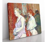 Rue Des Moulins by Henri de Toulouse Lautrec Classic Painting Canvas Wall Art Print Ready to Hang, Framed Picture for Living Room Bedroom Home Office Décor, 50x50 cm (20x20 Inch)