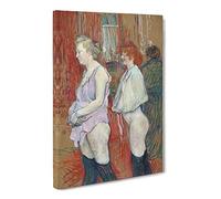 Rue Des Moulins By Henri De Toulouse Lautrec Classic Painting Canvas Wall Art Print Ready to Hang, Framed Picture for Living Room Bedroom Home Office Décor, 20x14 Inch (50x35 cm)
