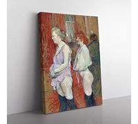 Rue Des Moulins By Henri De Toulouse Lautrec Classic Painting Canvas Wall Art Print Ready to Hang, Framed Picture for Living Room Bedroom Home Office Décor, 50x35 cm (20x14 Inch)