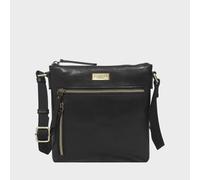 RUE' Polished VT Real Leather Crossbody Bag Assots London Black One Size