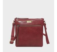 RUE' Polished VT Real Leather Crossbody Bag Assots London Dark Red One Size
