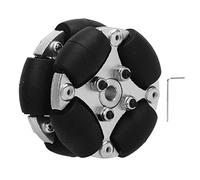 Rueda Omni de 38 mm Rueda omnidireccional de aluminio doble de 1,5 pulgadas con rodillos de PU flexibles y cubo de metal Movimiento de 360 grados para automóviles robot
