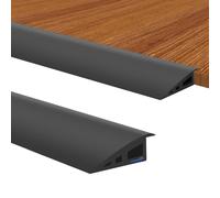 Ruedamann 6.6 Ft Threshold Transition Strip, 1 1/5"~1 2/5" Rise Rubber Threshold Ramp, Overlap Edge Reducer, Doorway Edge Trim and Mats for Laminate Doorway, Carpet, Floor, Tile
