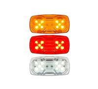 ruehalf 10Pcs DC12V Clearance Lights Double Bullseye 12LED Side Marker Light Indicator Surface Mount Taillights(White)