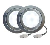 RUEHALF 2-Piece 12V/DC 220V/AC 1.5W Exhauster Ventilator Light Bulb 55mm Cut Hole Cooker Range Hood LED Light Mini Vent Light(12V DC Warm White)