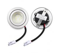 ruehalf 2-Piece 12V/DC 220V/AC 1.5W Exhauster Ventilator Light Bulb 55mm Cut Hole Cooker Range Hood LED Light Mini Vent Light(12V DC White)