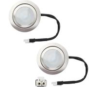 ruehalf 2-Piece Range Hood Light Bulbs DC 12V 1.5W Stainless Steel Range Hood LED Light Replacement Recessed Kitchen Range Hood Light