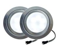 RUEHALF 2Piece 12V DC Ductless Cooker Range Hood Light Lamp 1.5W Equivalent 20W Halogen Frosted Glass Compatible Electronic Ballast(Warm White 3000K,SM Connector_NO)