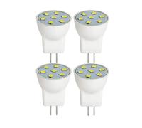 ruehalf 4X MR8 LED Light Bulbs 2W 12V GU4.0 Bi-pin LED BulbsWarm White 2700K-3000K for Outdoor Low Voltage Landscape Lighting Tree Light(White 6000K)