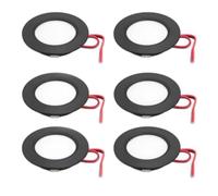 ruehalf 6X Slim LED Cabinet Ligh 3W 12V DC Recessed LED Downlight Undercabinet Light Bulb 55mm RV Camper Light Cupboard Solar Lights(Black Shell,Warm White 3000K)