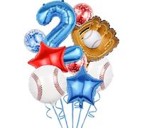 RUEHALF Aluminium Foil Balloon Set Sports-themed, Including Baseball, Volleyball, And Football, Birthday Number Decoration, Sports-themed Birthday Party Decorations(2)