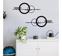 ruelen 2 Pcs Small Metal Abstract Wall Art, Modern Minimalist Wall Decor Single Line Art Metal Vertical Wall Decor Geometric Wall Hanging Sculptures for Home Bedroom Living Room, 15.7 x 6.3 Inch