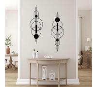 ruelen 2 Pcs Small Metal Abstract Wall Art, Modern Minimalist Wall Decor Single Line Art Metal Vertical Wall Decor Geometric Wall Hanging Sculptures for Home Bedroom Living Room, 23.62x 7.68 Inch