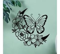 ruelen Moon Butterfly Metal Wall Decor, Boho Wall Art, Flower Wall Art for Indoor Kitchen Living Room Bedroom and Outdoor Garden Yard Fence Decoration (Moon Butterfly)