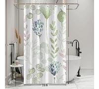 Ruelvth Stall Shower Curtain, Green and White Eucalyptus Small Shower Curtain for Bathroom Green Blue Pink Waterproof Fabric Narrow Shower Curtain Set with Hooks, 36x72 Inch