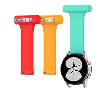 Ruentech Fob Watch Compatible with Amazfit/Huawei/Samsung/Garmin Bracelet 40 mm 46 mm, Silicone Strap with Pin for Sisters, Health Care Work, for Venu GTS2 BIP S (22 mm, Red + Yellow + Green)