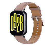 RuenTech Leather Strap for Xiaomi Redmi Watch 5 Active/Watch 5 Lite Bracelets, Genuine Leather Replacement Strap Bracelets Compatible with Redmi Watch5 Active/Lite (Dark Pink)