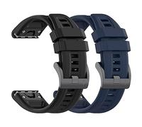 RuenTech Strap Compatible with Coros Vertix 2/Vertix 2S Watch Straps (Not for Vertix), Sport Soft Silicone Flexible Watch Strap Replacement Strap (Black + Navy)