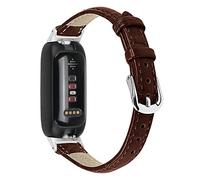 RuenTech Strap Compatible with Fitbit Inspire 3 for Women Girls, Soft Genuine Crocodile Leather Individuality Band Replacement for Inspire 3 Smart Watch Accessory, Size L