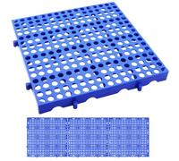 RUENXG 3-Pack Heavy Duty Plastic Pallets 11.8"x11.8"x1.8" Waterproof Ventilated Grid Design - Stackable Nestable Floor Pallets for Basement, Garage & Warehouse Storage