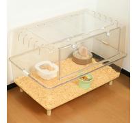 Ruexue Large Hamster Cage,House for Deluxe Rat and Hedgehogs,Hedgehogs,Full Transparent Acrylic Small Animal Habitat (30" L x 18.5" W x 17" H)